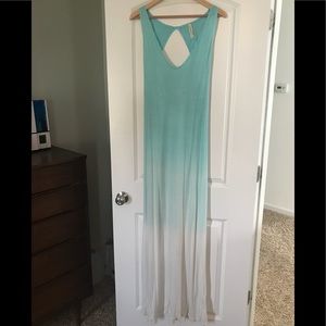 Maxi Aqua/White Ombré Dress